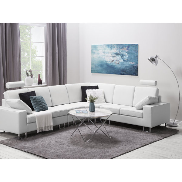 Ebern Designs Goggans Vegan Leather Large Corner Sofa Wayfair.co.uk